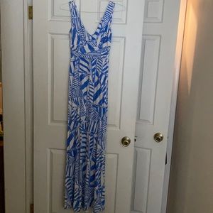 Lilly Pulitzer maxi dress. Blue and white sailboats. Size small